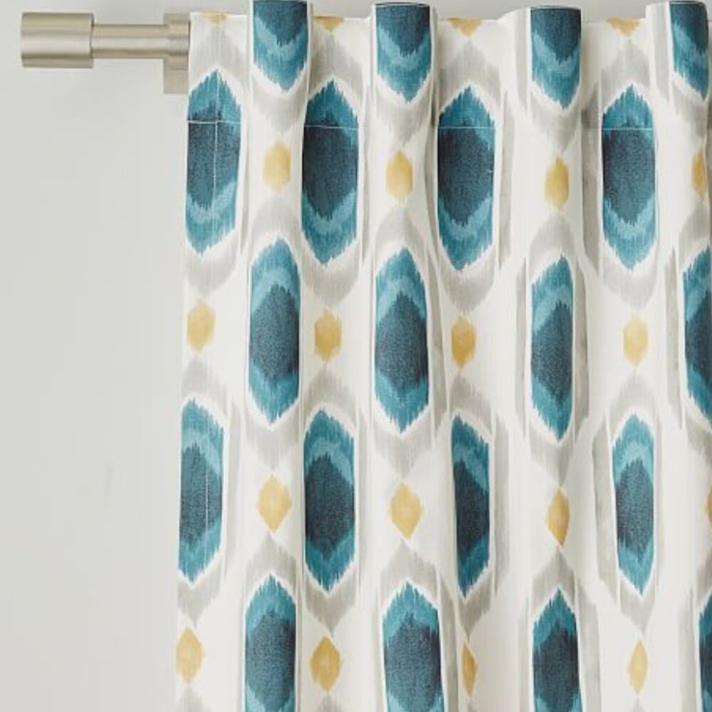 West Elm Blue Ikat Curtains